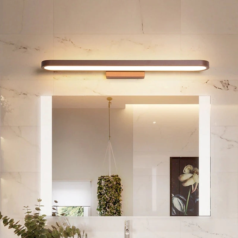 Auril Modern Wall Lamp Mirror Front, Curved, Black/Coffee-Relic Pieces