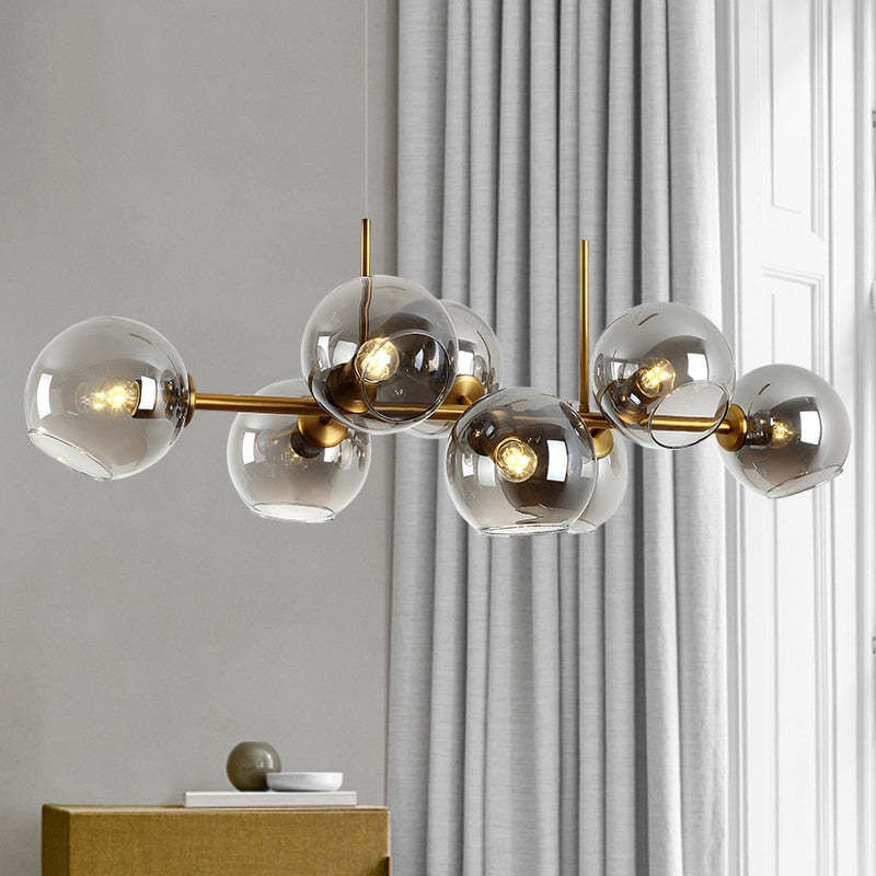 Copates Modern Glass Globe Bubble Pendant Light Black/Gold