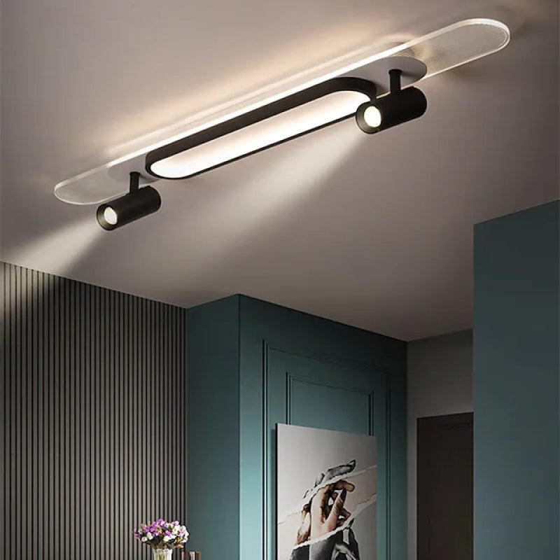 Lugatom Modern Rectangular LED Metal/ Ceiling Light, Black/White