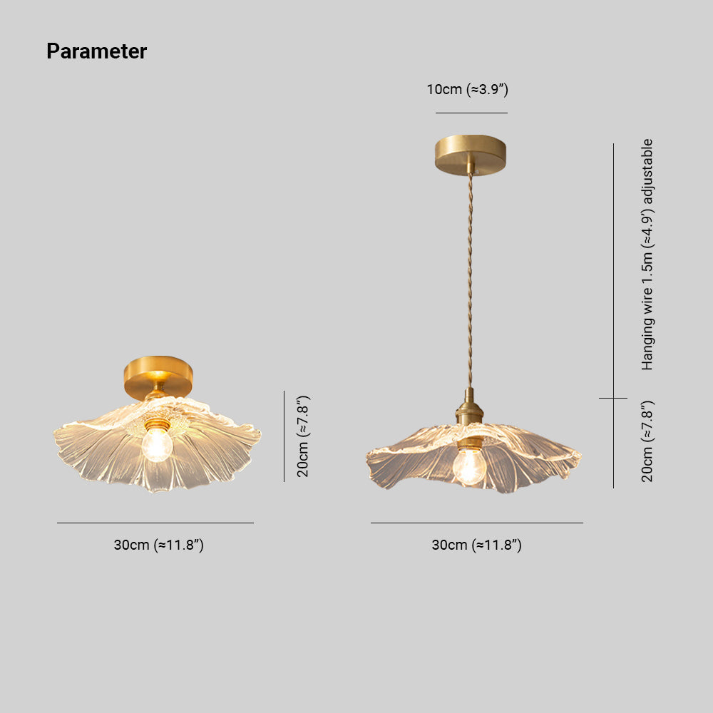 Lavor Flower Glass Ceiling/Pendant Light-Relic Pieces