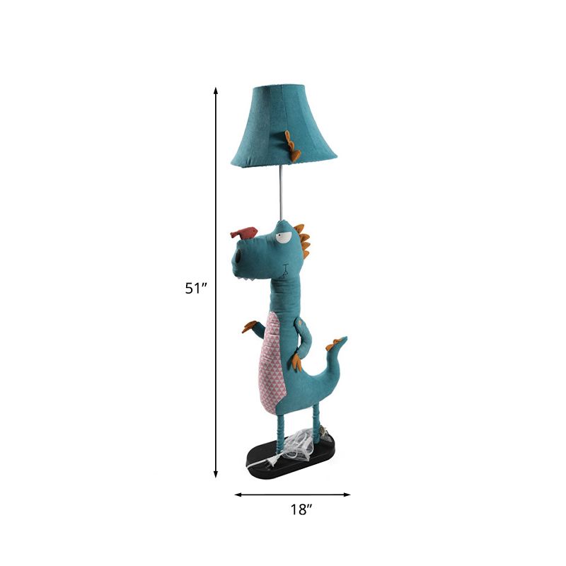 Jigudum Modern Dinosaur Metal/Fabric Floor Lamp