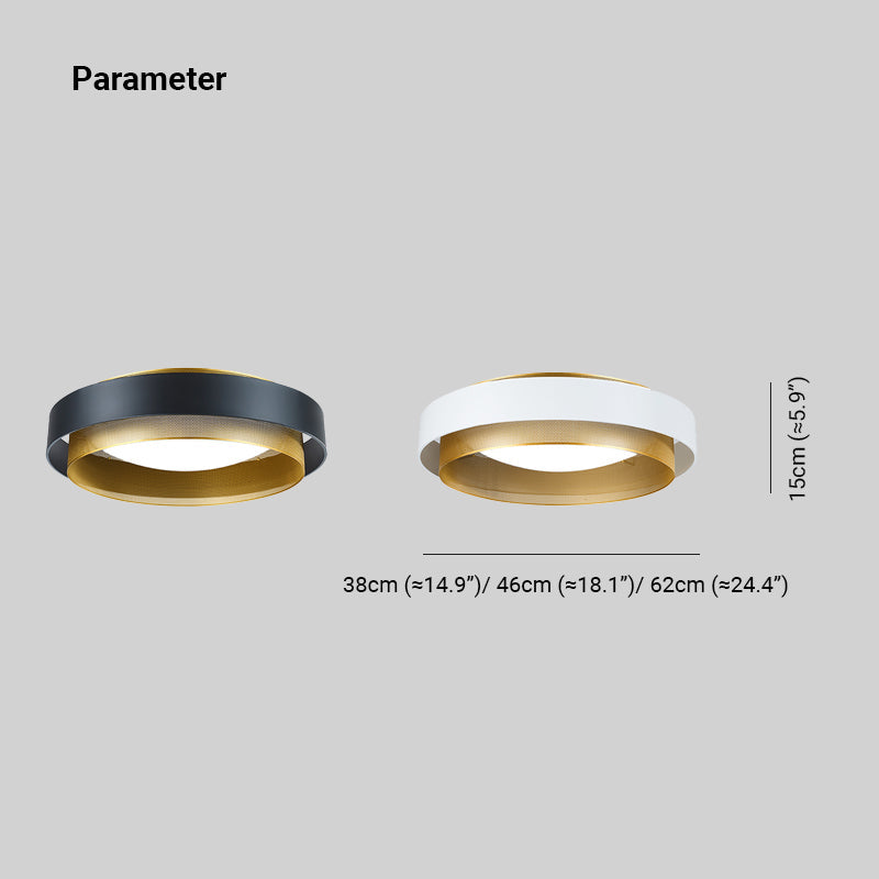 Fusoros Modern Ring Metal/ Flush Mount Ceiling Light, White/Black