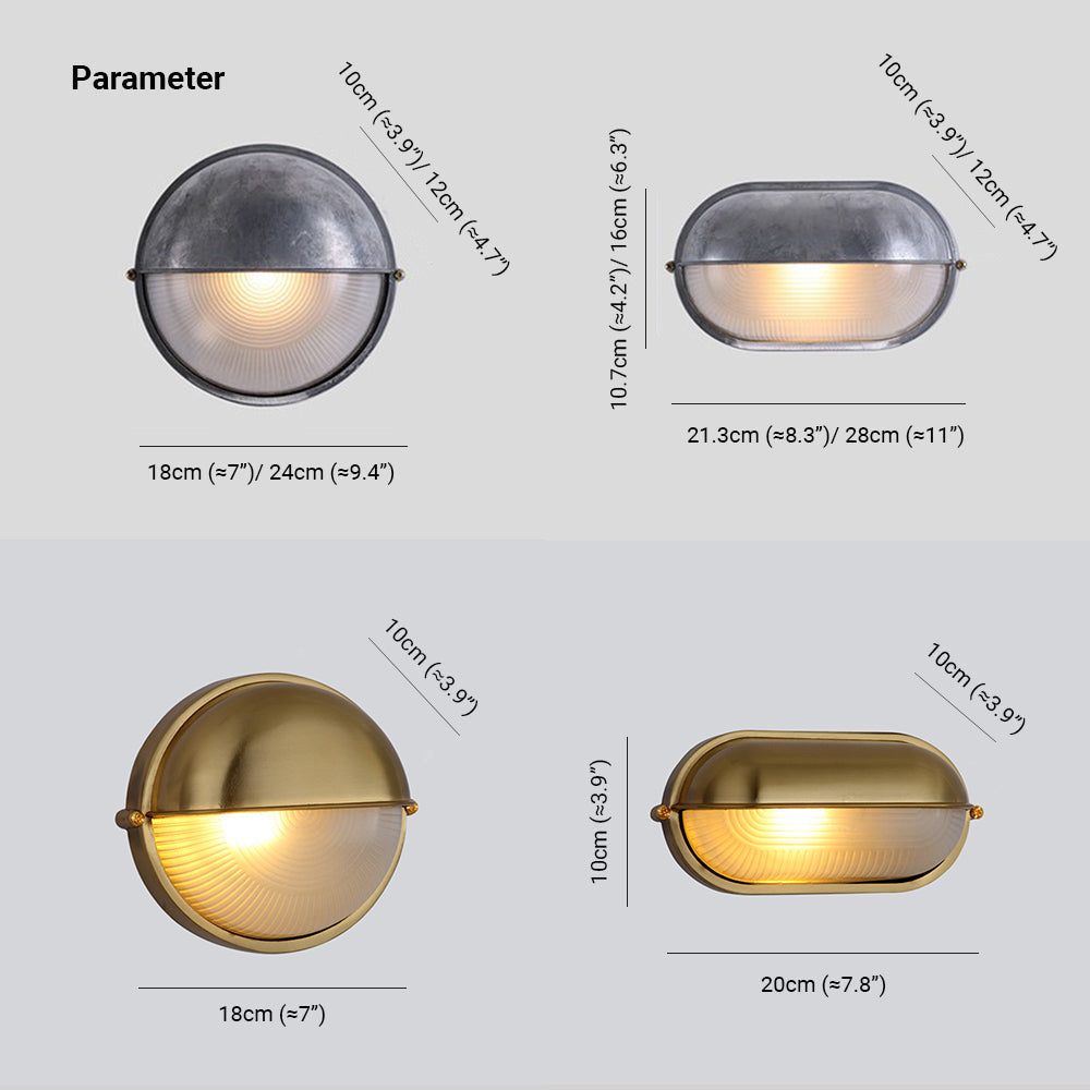 Lovutil Modern Round/Ellipse Outdoor Waterproof Wall Lamp. 2 Colors
