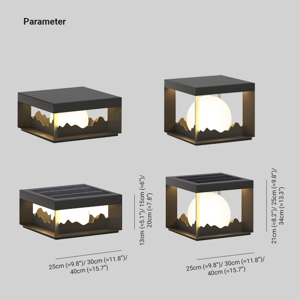 Kanigit Modern Mountain Metal Outdoor Lamp, Warm Light