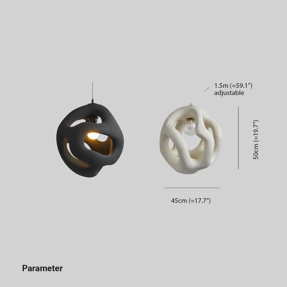 Vanimot Modern Metal/Resin White/Black Pendant Light