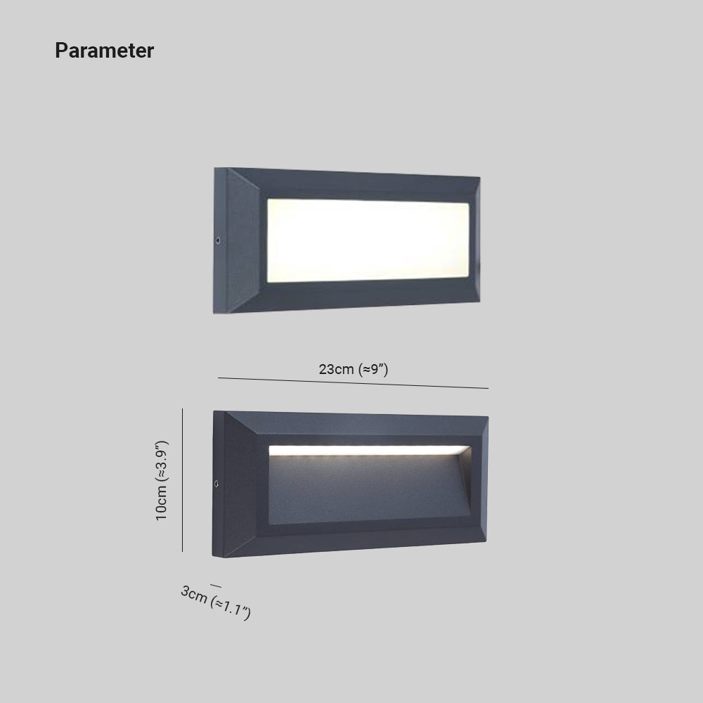 Medogal Modern Metal Rectangular Outdoor Deck/Step Light, Black