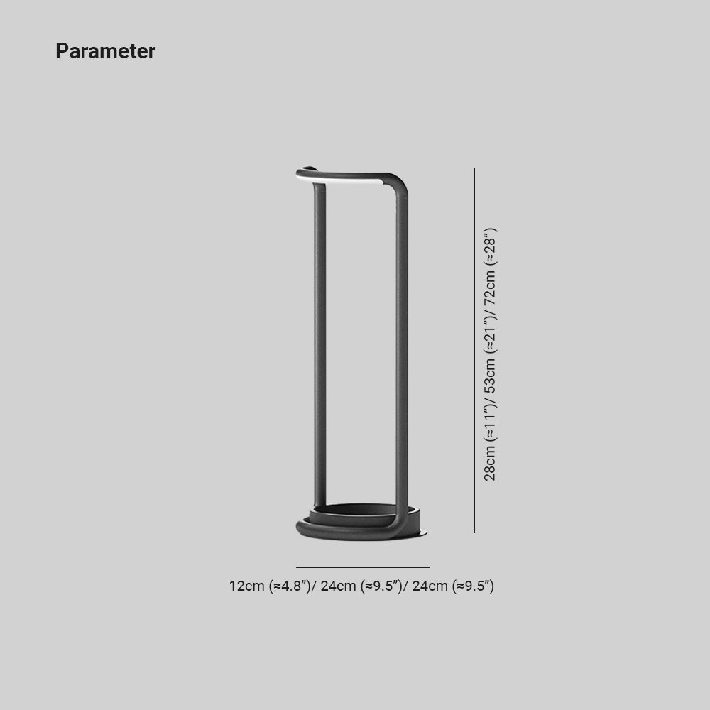 Datisad Minimalist Rectangular Solar LED Outdoor Floor Lamp, Black
