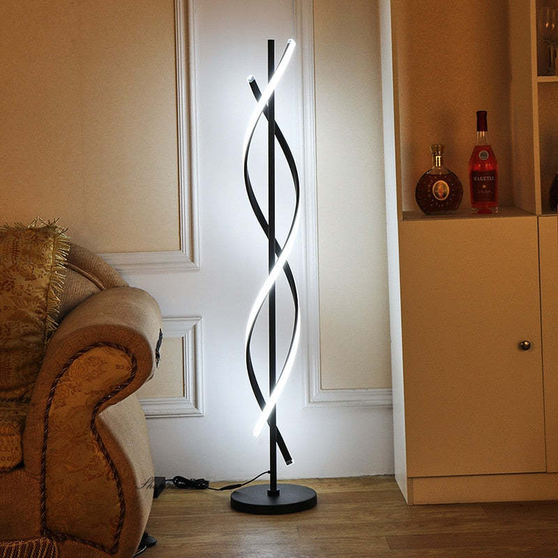 Pakaret Postmodern Linear Floor Lamp, Black/White