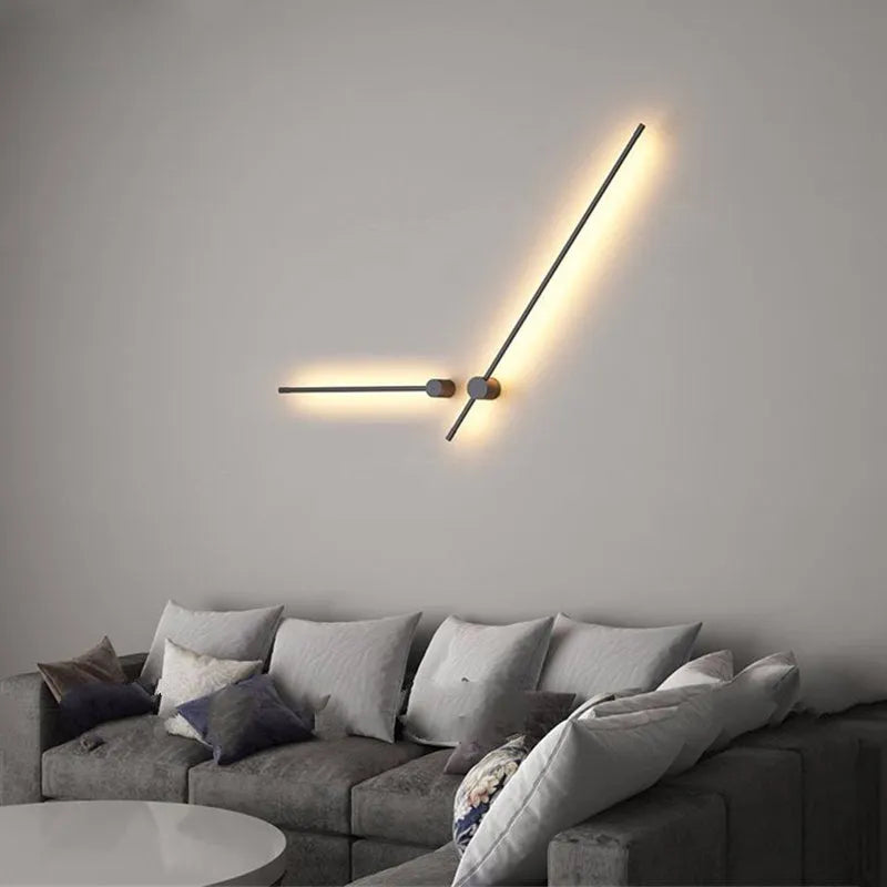 Ravel Minimalist Rotatable Linear Indoor Wall Lamp, Black-Relic Pieces