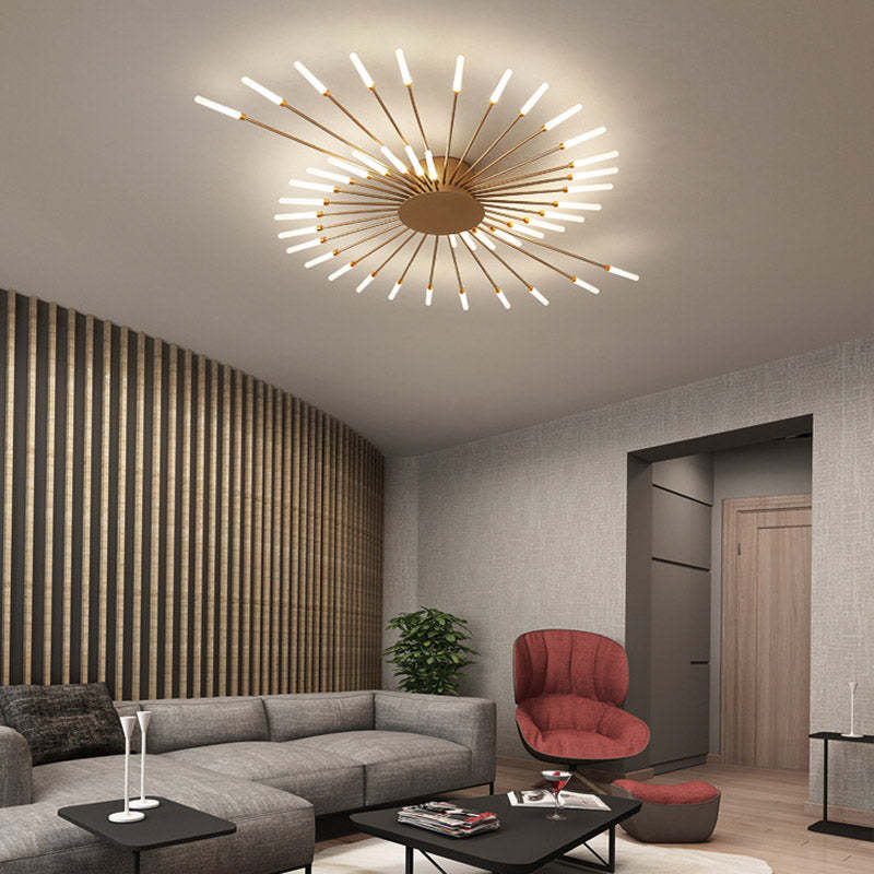 Kovon Flush-Mount Ceiling Light Fireworks, Black/Gold-Relic Pieces