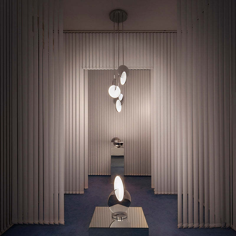 Ceripis Pendant Light, Disc, Gold/Silver