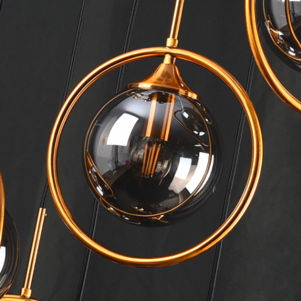 Givares Modern Spiral Ball Glass Staircase Chandelier