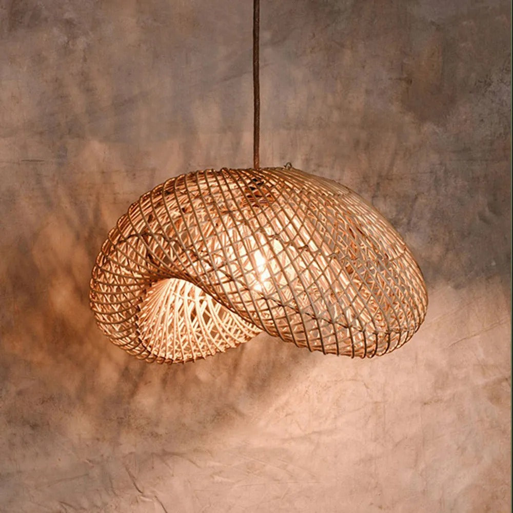 Bidigas Rustic Rattan Pendant Light Living Room
