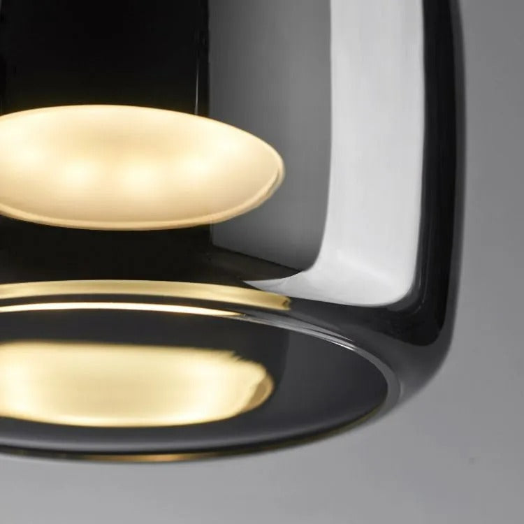Vopurem Minimalist Pendant Light Glass Smoke Gray