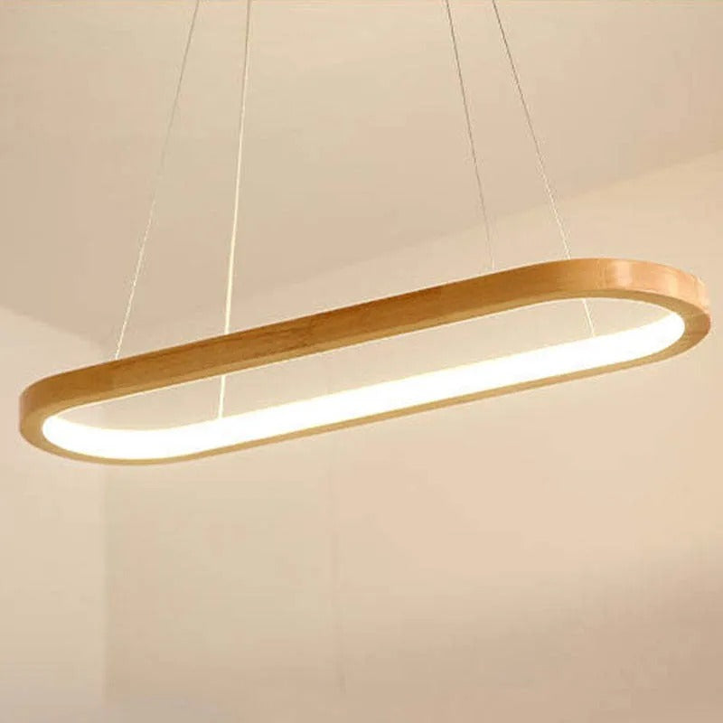 Lyraen Contemporary Oval Wooden Pendant Light-Relic Pieces