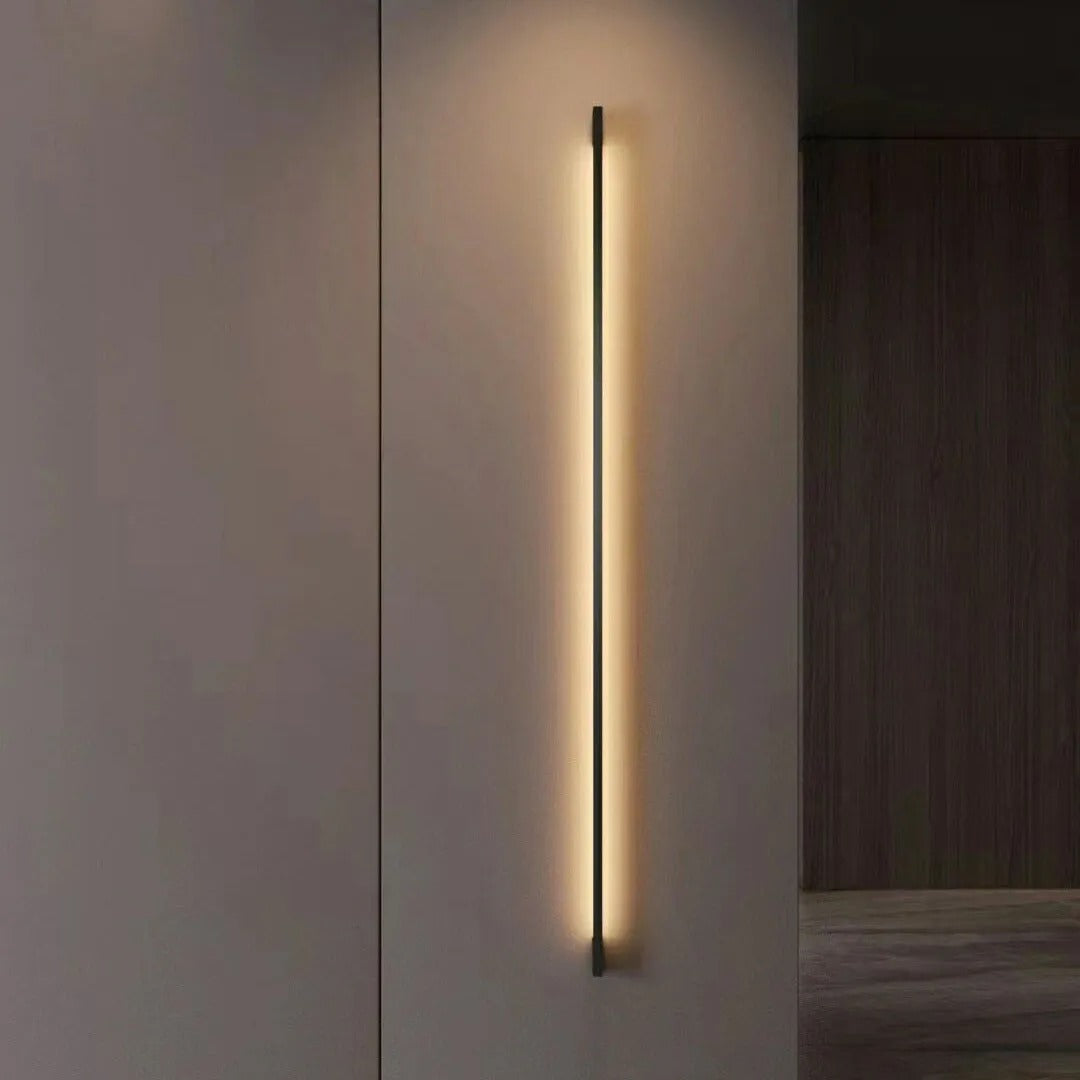 Evoa Modern Slim Linear Black LED Wall Lamp-Relic Pieces