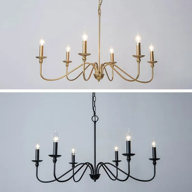 Zovisus Retro Vintage Candle Metal Chandelier