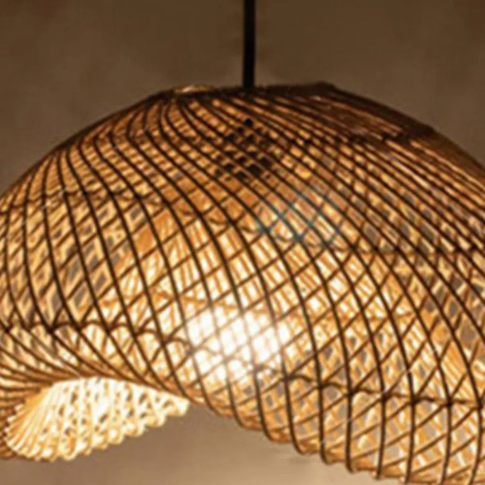 Bidigas Rustic Rattan Pendant Light Living Room