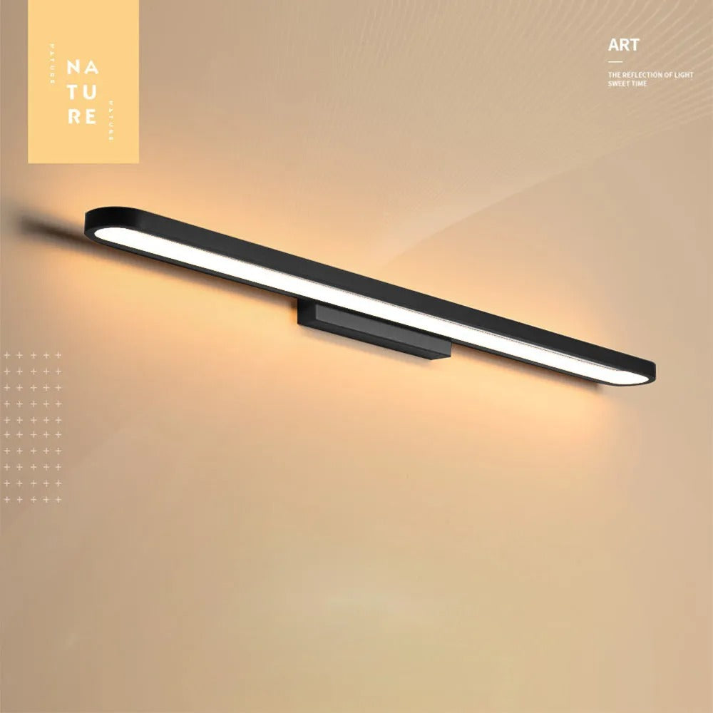 Auril Modern Wall Lamp Mirror Front, Curved, Black/Coffee-Relic Pieces