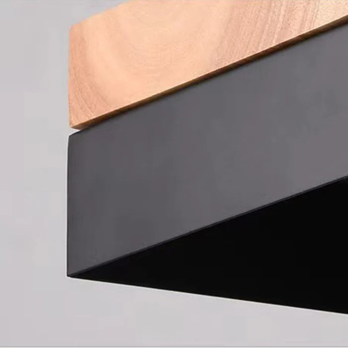Mepides Minimalist Black & White Wood Geometric Pendant Light