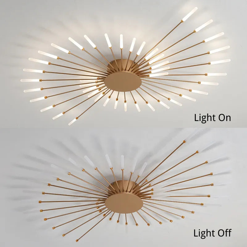 Kovon Flush-Mount Ceiling Light Fireworks, Black/Gold-Relic Pieces