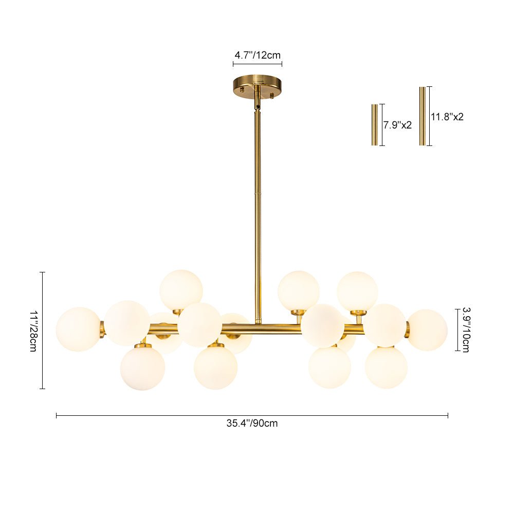 Iris Modern Linear Glass Chandelier-Relic Pieces