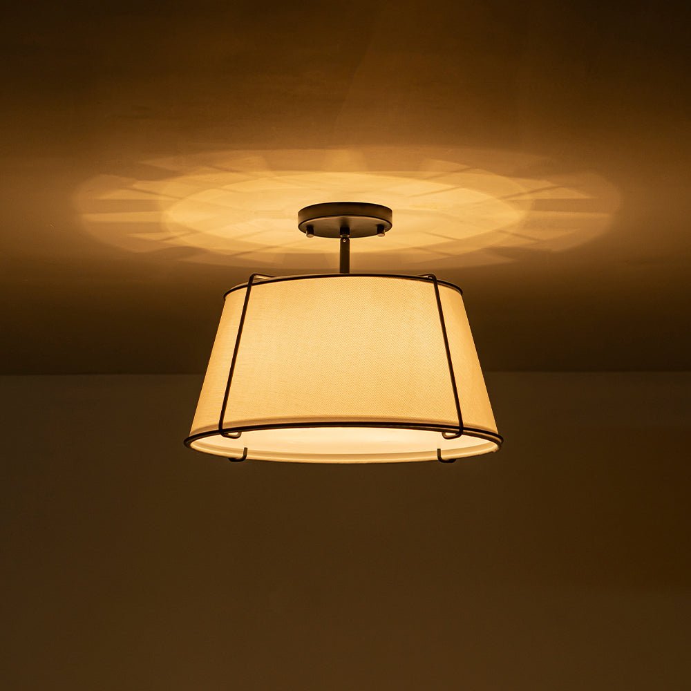 Vesina Linen Semi Flush Mount Ceiling Light-Relic Pieces