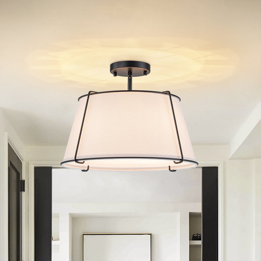 Vesina Linen Semi Flush Mount Ceiling Light-Relic Pieces