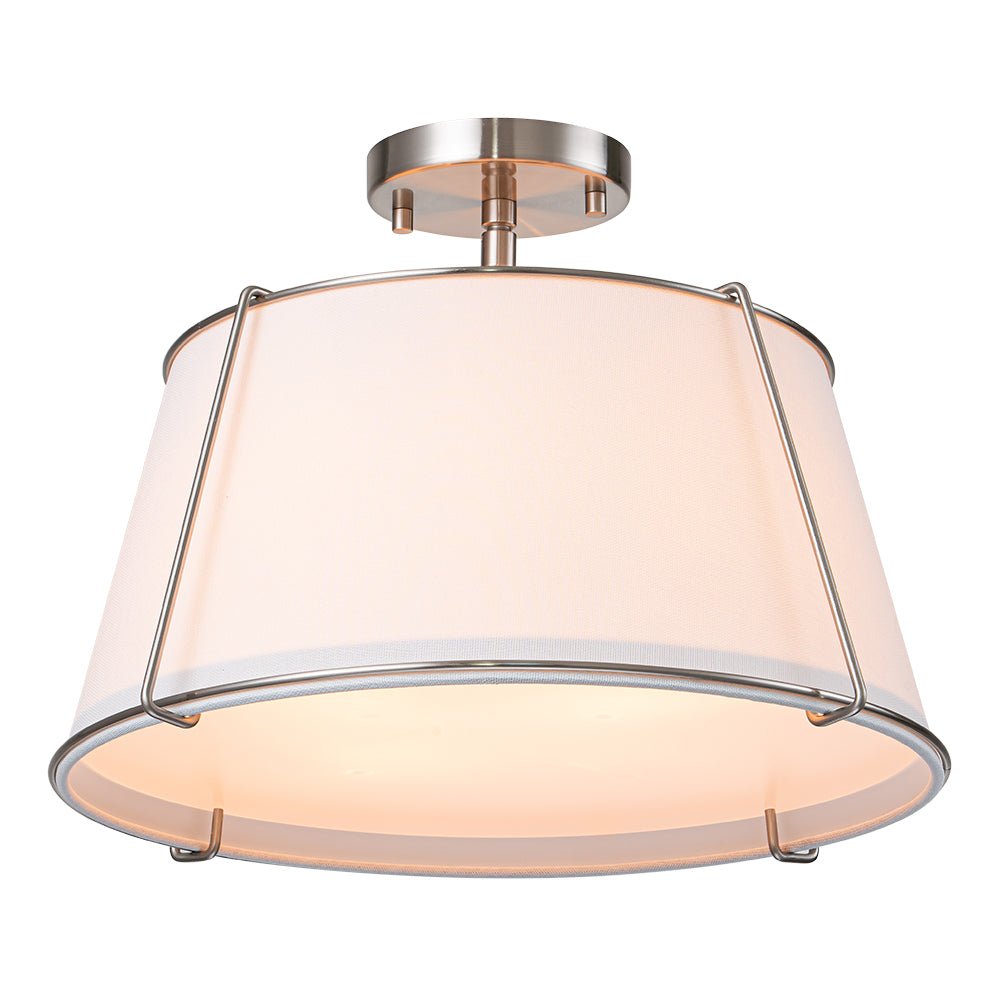 Vesina Linen Semi Flush Mount Ceiling Light-Relic Pieces