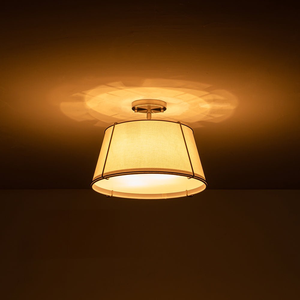 Vesina Linen Semi Flush Mount Ceiling Light-Relic Pieces