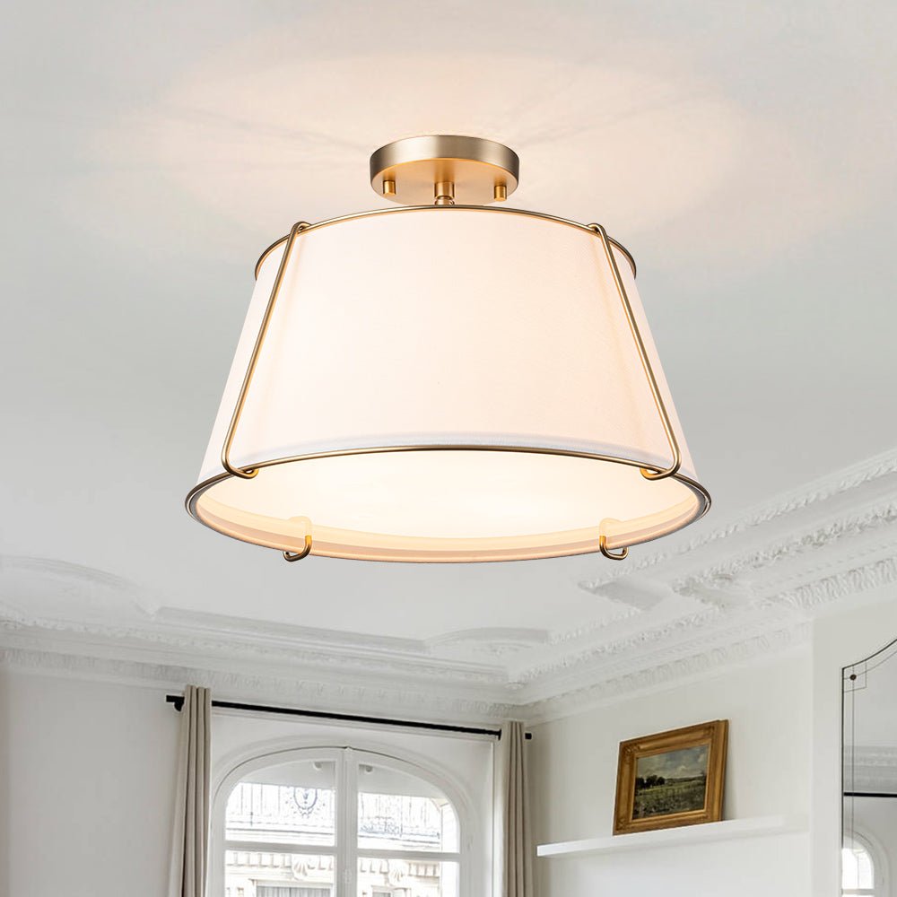 Vesina Linen Semi Flush Mount Ceiling Light-Relic Pieces