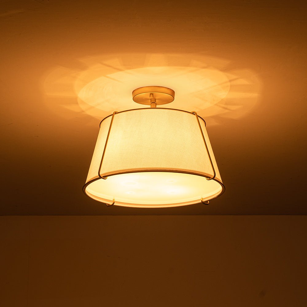 Vesina Linen Semi Flush Mount Ceiling Light-Relic Pieces