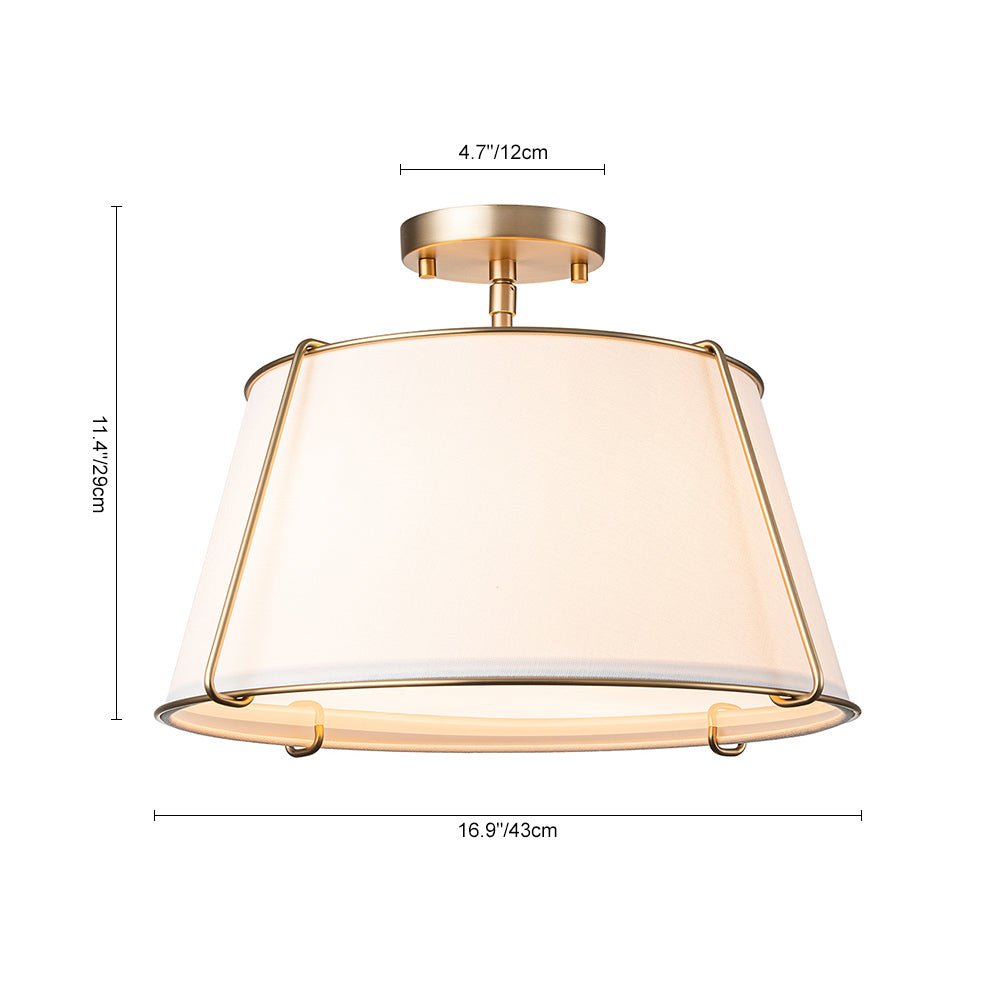 Vesina Linen Semi Flush Mount Ceiling Light-Relic Pieces