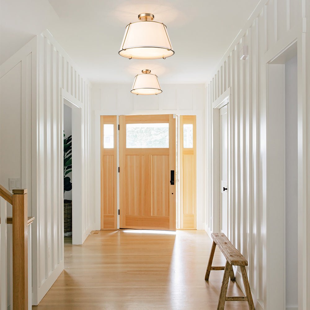 Vesina Linen Semi Flush Mount Ceiling Light-Relic Pieces