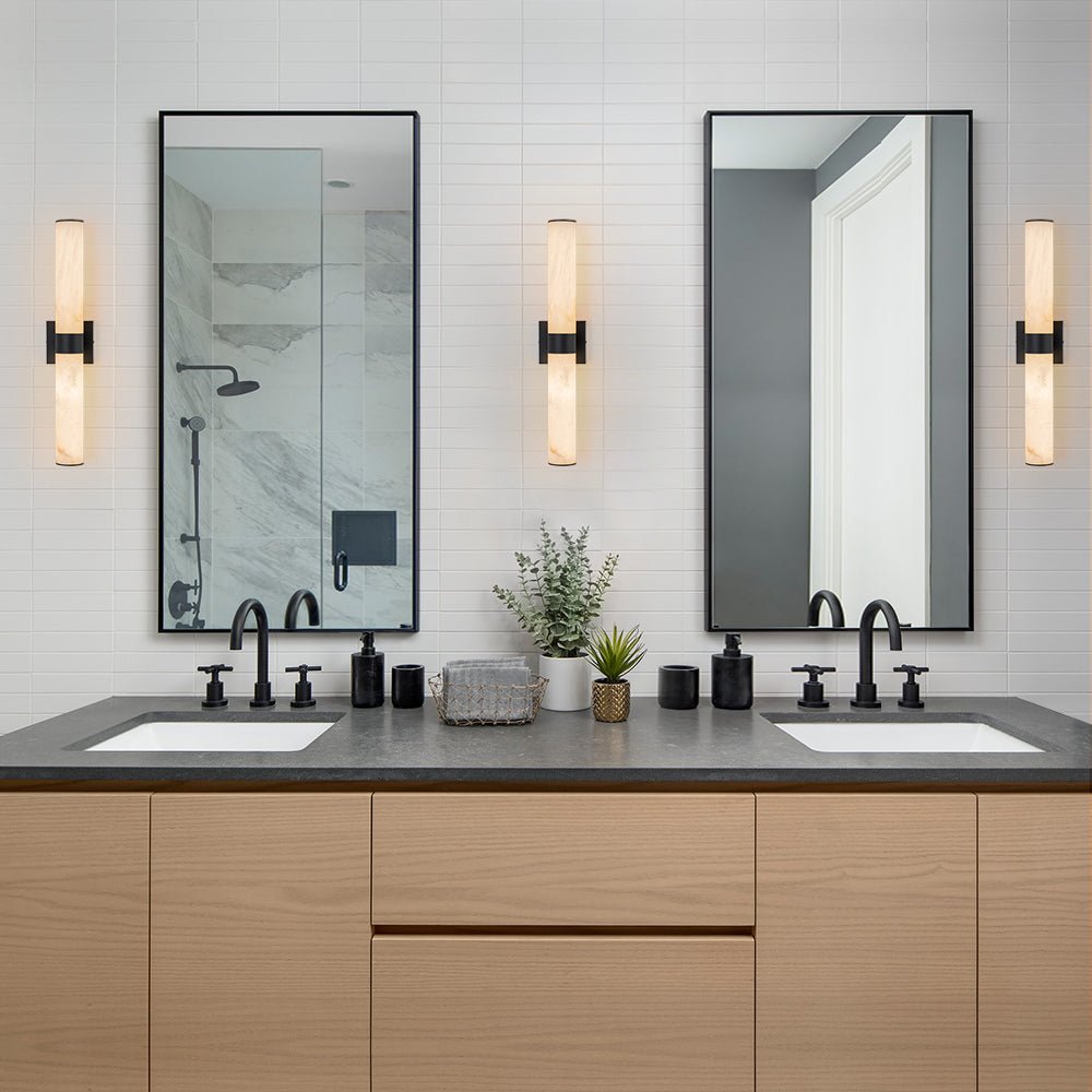 Glitre LED Linear Alabaster Bathroom Wall Sconce-Relic Pieces
