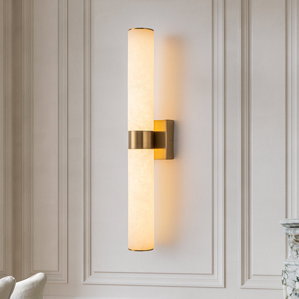 Glitre LED Linear Alabaster Bathroom Wall Sconce-Relic Pieces