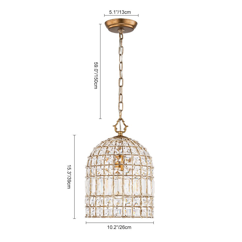 Elvora Antique Brass Crystal Chandelier-Relic Pieces