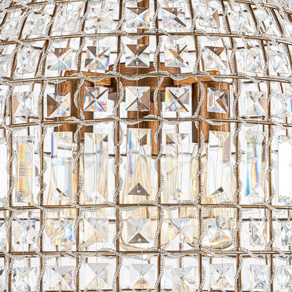 Elvora Antique Brass Crystal Chandelier-Relic Pieces