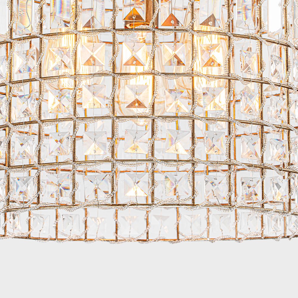 Elvora Antique Brass Crystal Chandelier-Relic Pieces