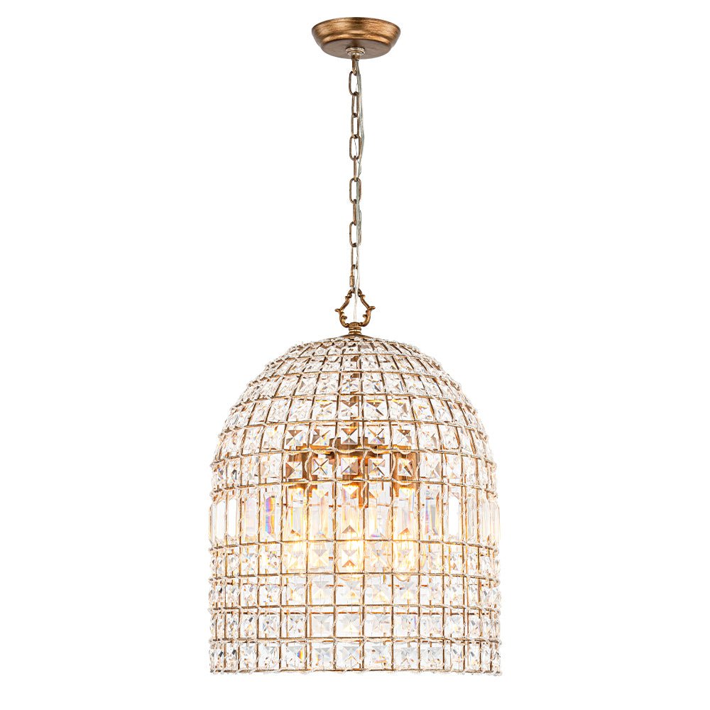 Elvora Antique Brass Crystal Chandelier-Relic Pieces
