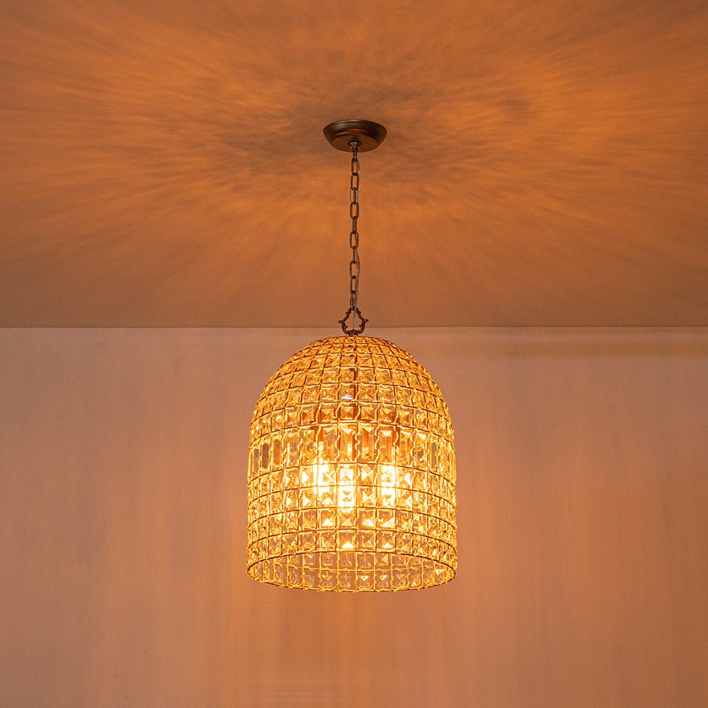 Elvora Antique Brass Crystal Chandelier-Relic Pieces