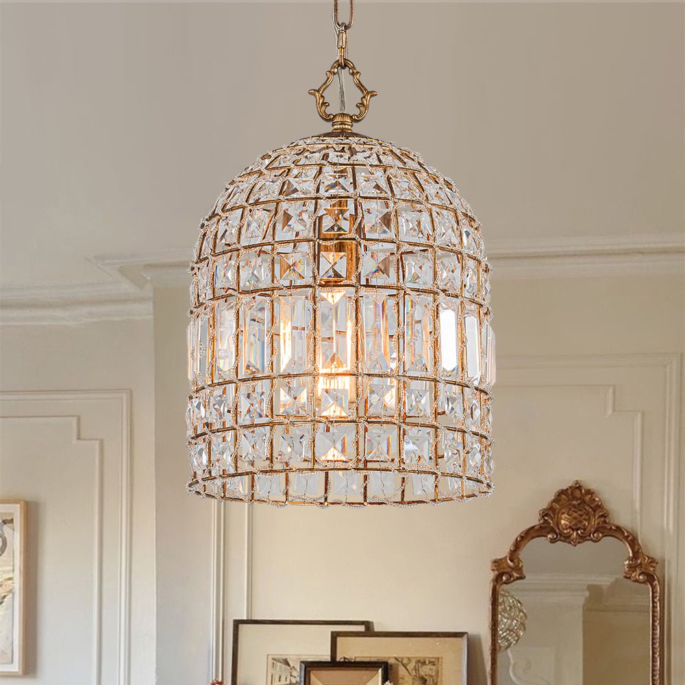 Elvora Antique Brass Crystal Chandelier-Relic Pieces