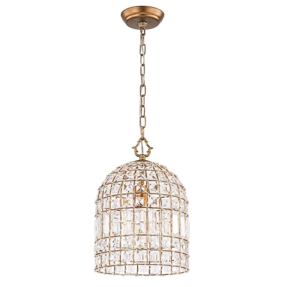 Elvora Antique Brass Crystal Chandelier-Relic Pieces