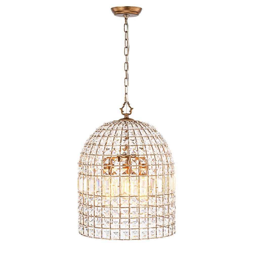 Elvora Antique Brass Crystal Chandelier-Relic Pieces