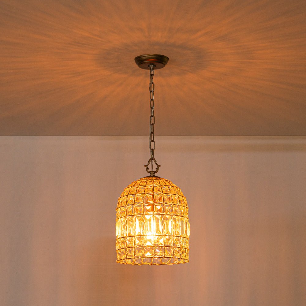 Elvora Antique Brass Crystal Chandelier-Relic Pieces