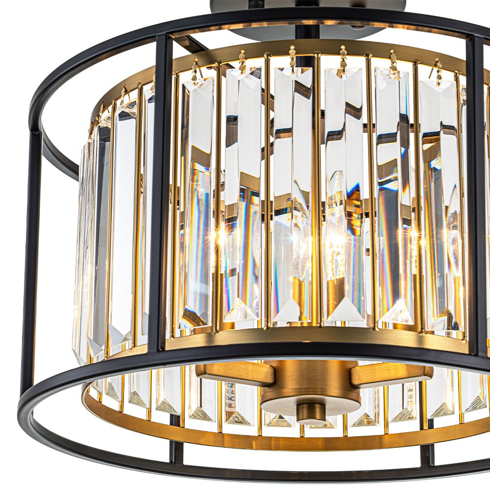 Qvistari Minimalist Crystal Semi Flush Ceiling Light-Relic Pieces
