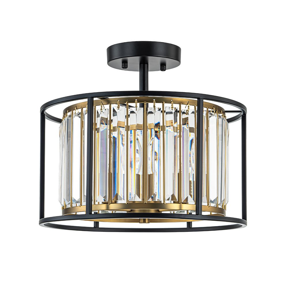 Qvistari Minimalist Crystal Semi Flush Ceiling Light-Relic Pieces