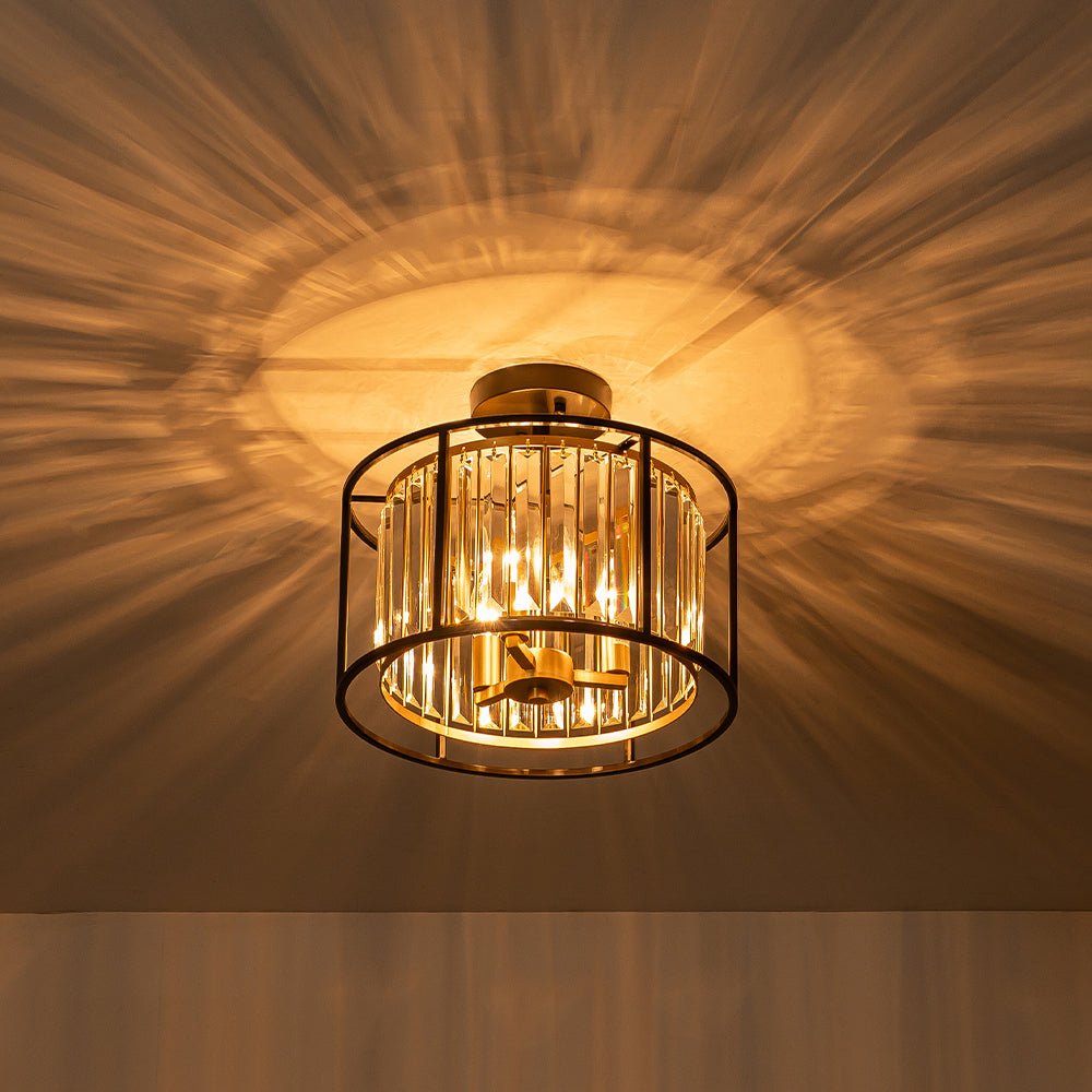 Qvistari Minimalist Crystal Semi Flush Ceiling Light-Relic Pieces