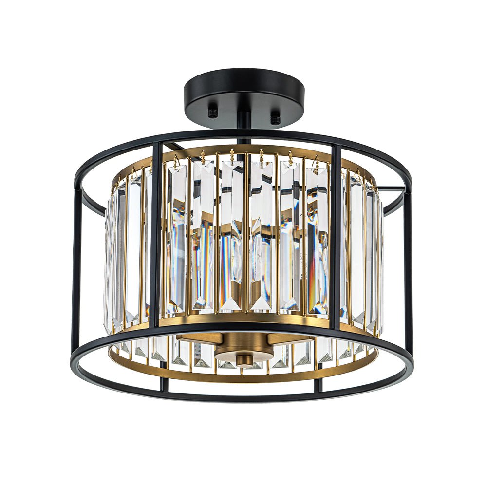 Qvistari Minimalist Crystal Semi Flush Ceiling Light-Relic Pieces
