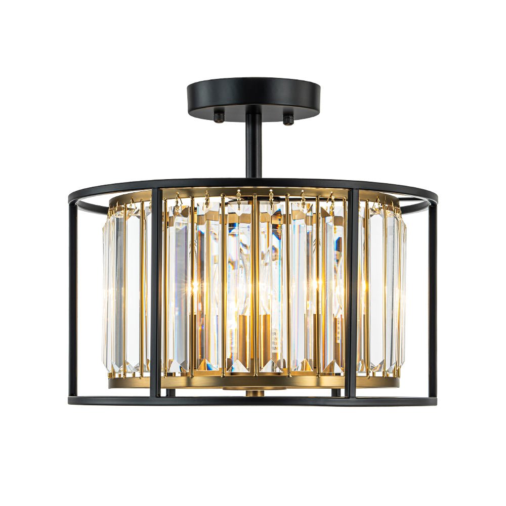 Qvistari Minimalist Crystal Semi Flush Ceiling Light-Relic Pieces